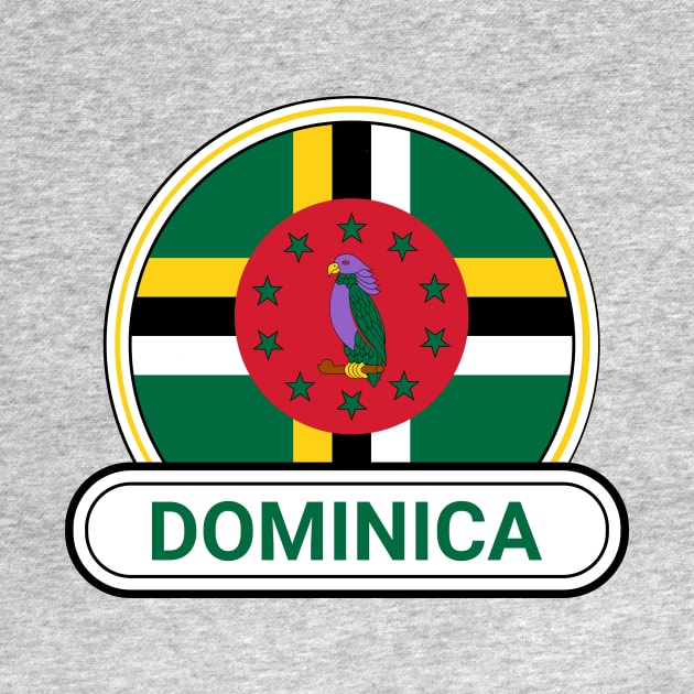 Dominica Country Badge - Dominica Flag by Yesteeyear